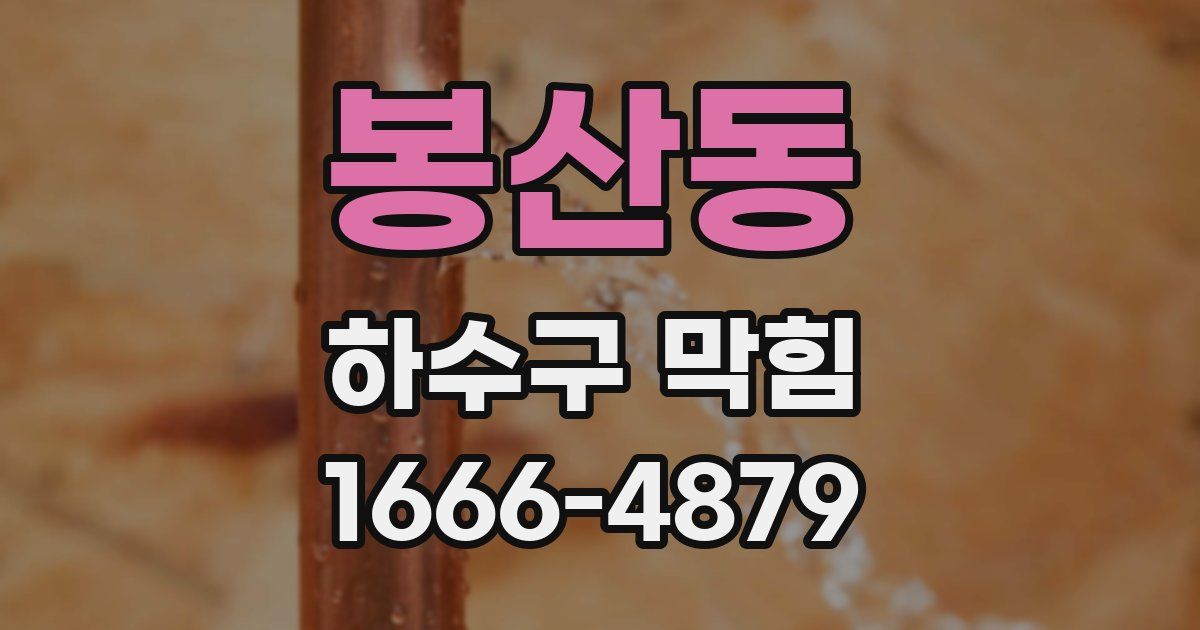 봉산동 하수구 막힘