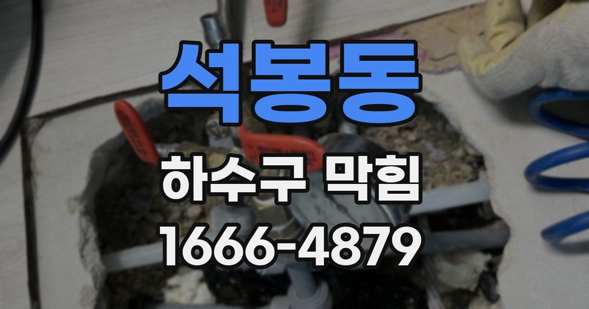 석봉동 하수구 막힘