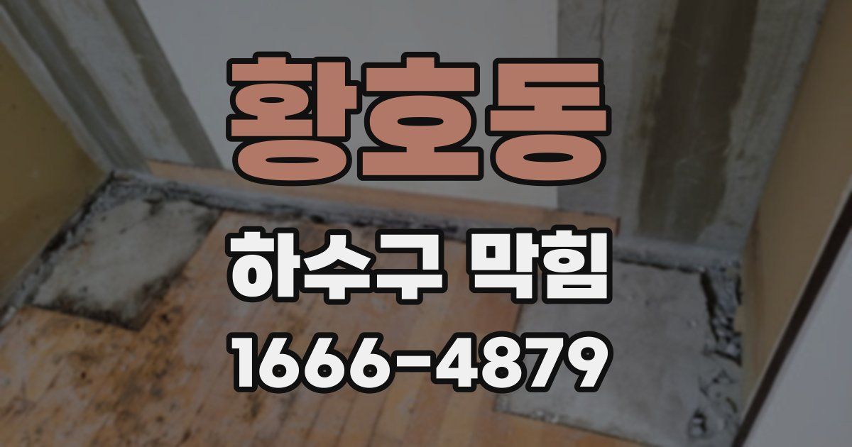 황호동 하수구 막힘