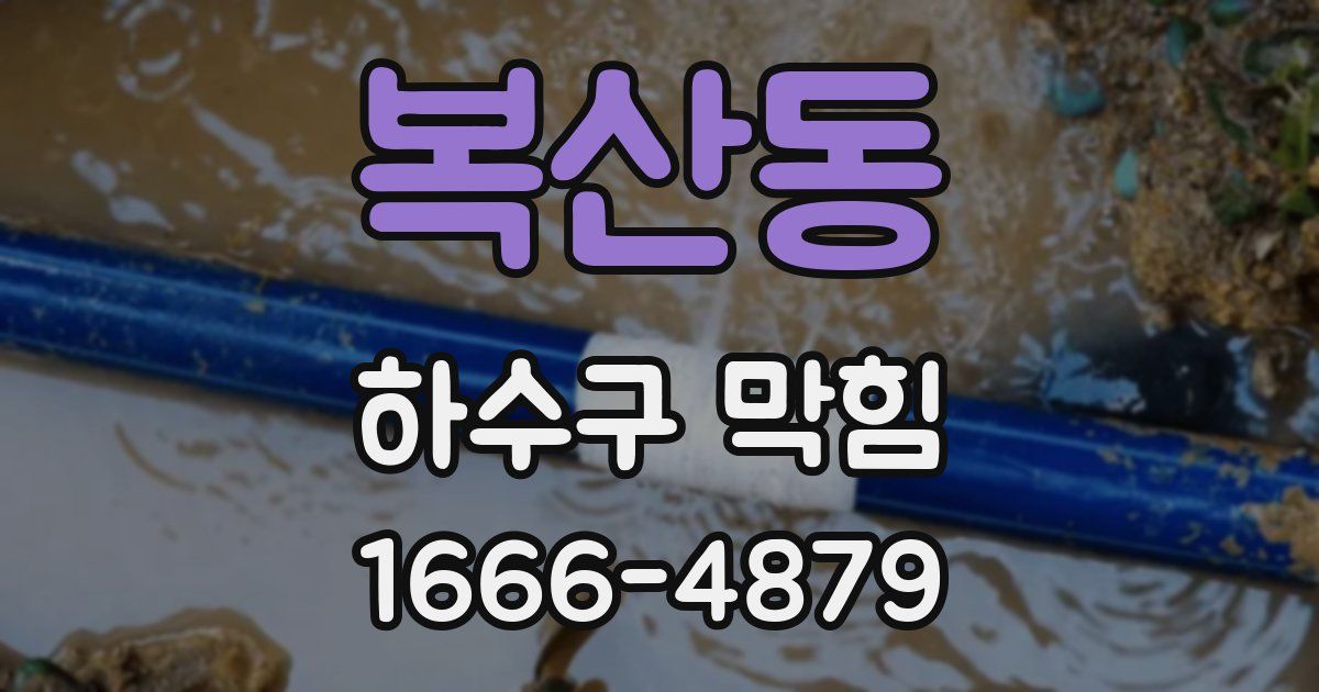복산동 하수구 막힘