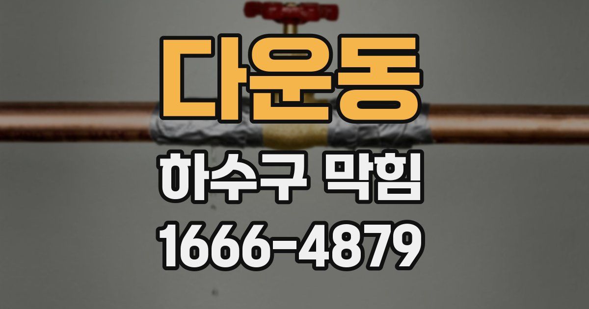 다운동 하수구 막힘