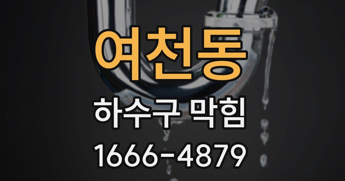 여천동 하수구 막힘