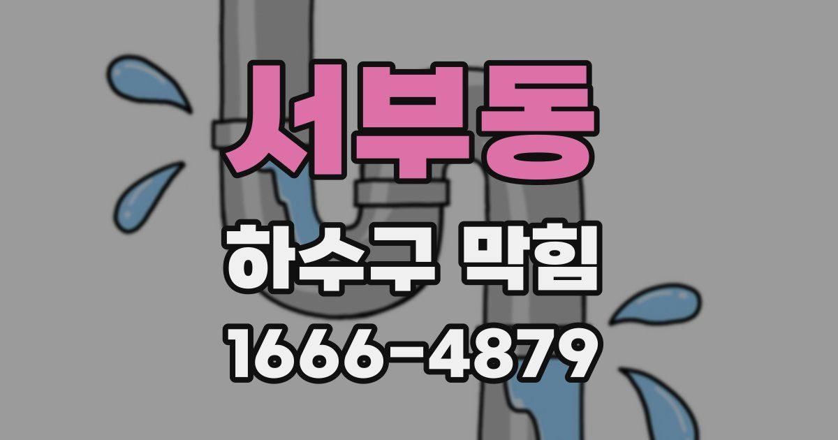 서부동 하수구 막힘