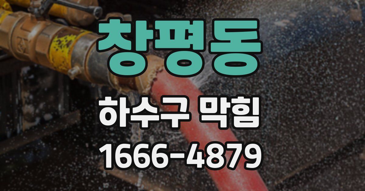 창평동 하수구 막힘