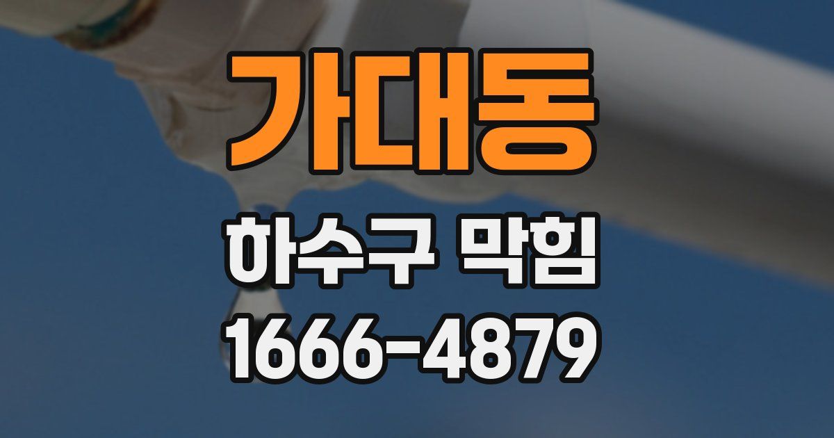 가대동 하수구 막힘