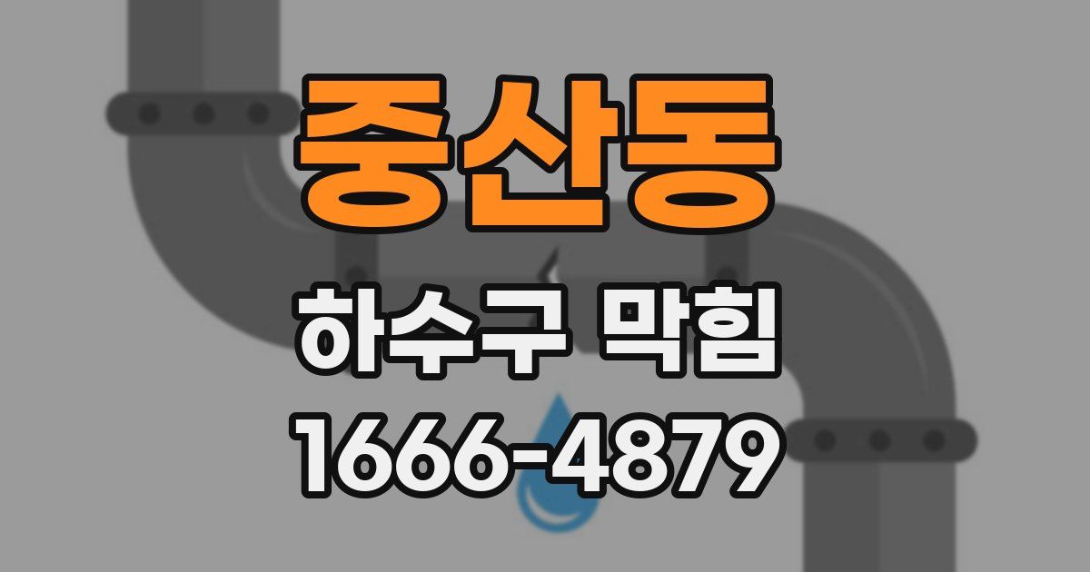 중산동 하수구 막힘
