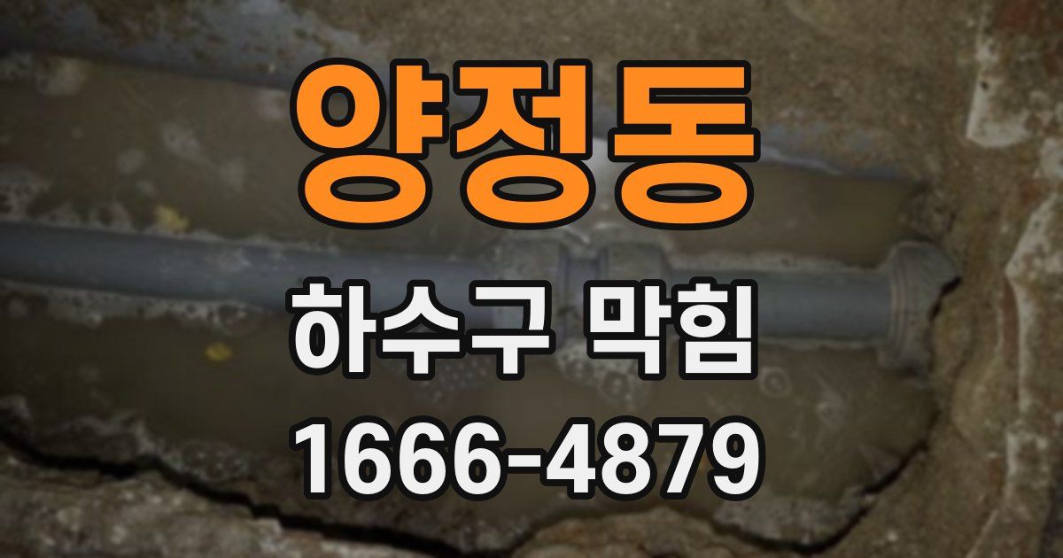 양정동 하수구 막힘