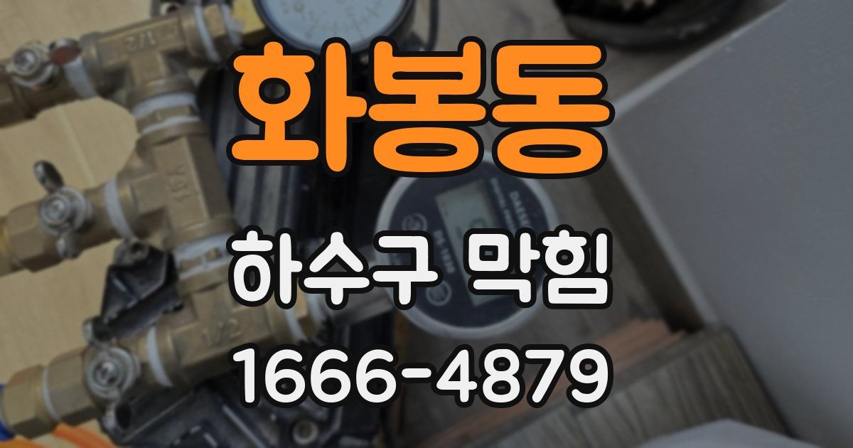 화봉동 하수구 막힘