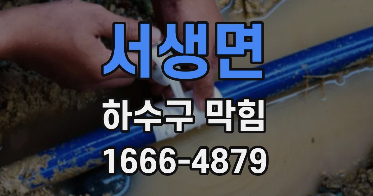 서생면 하수구 막힘