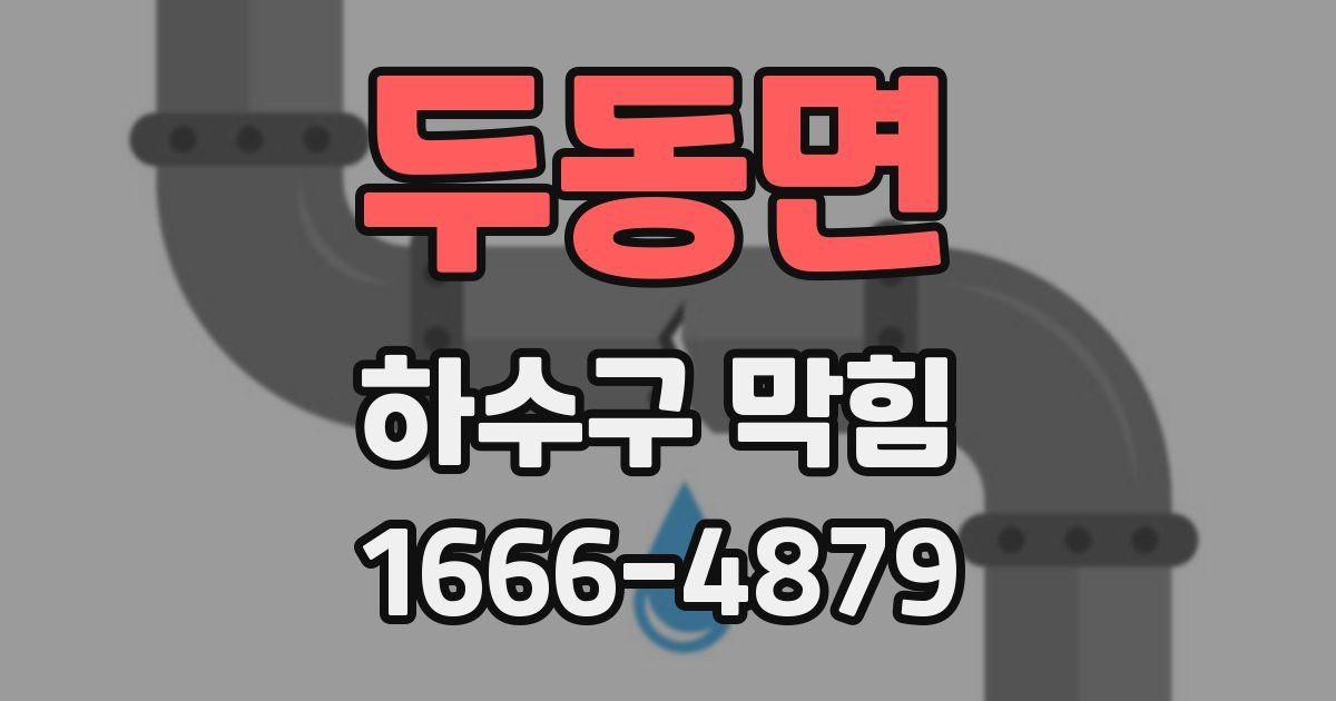 두동면 하수구 막힘