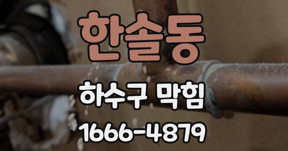 한솔동 하수구 막힘