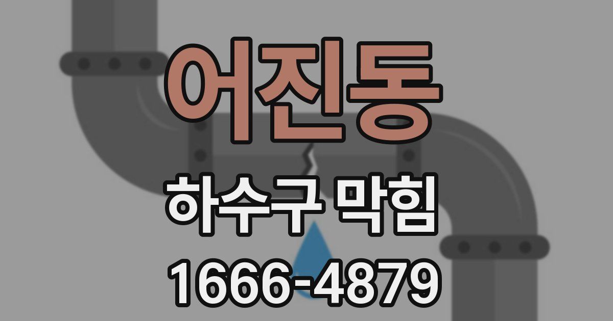 어진동 하수구 막힘