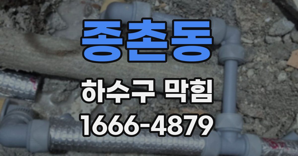 종촌동 하수구 막힘