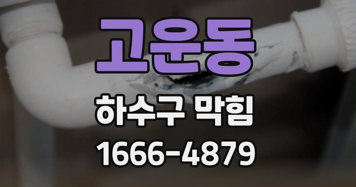 고운동 하수구 막힘