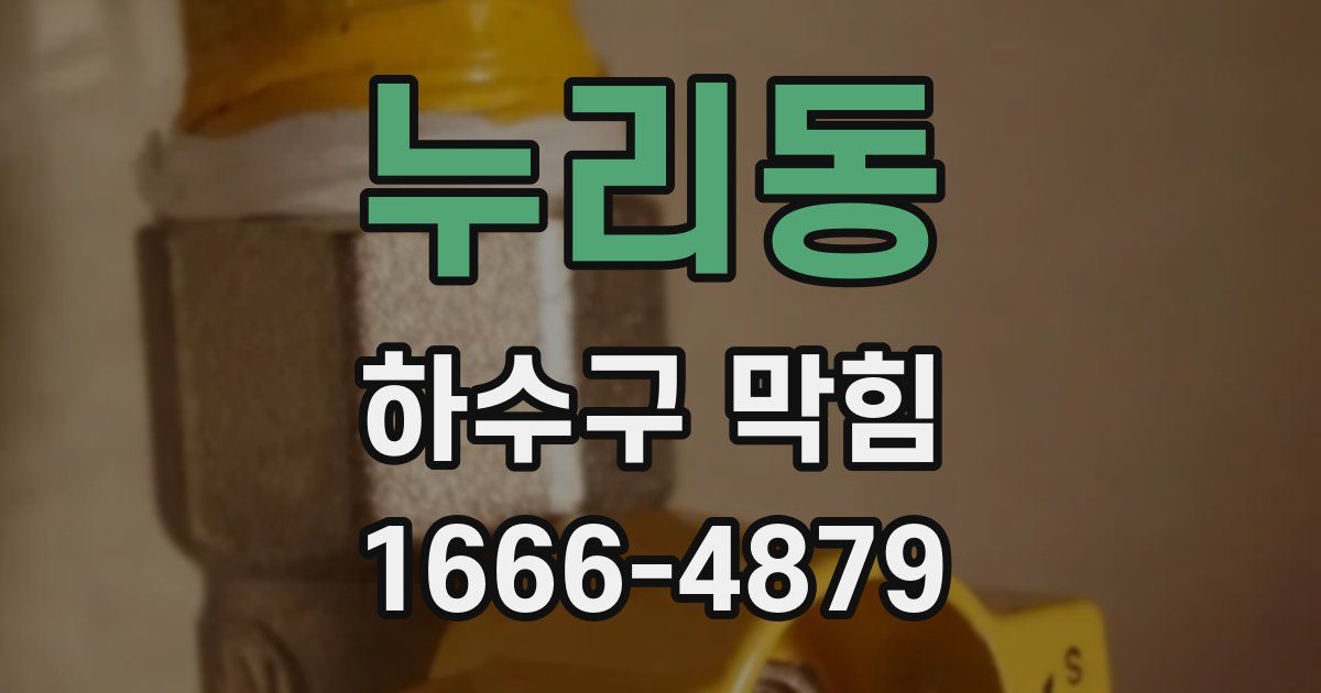 누리동 하수구 막힘