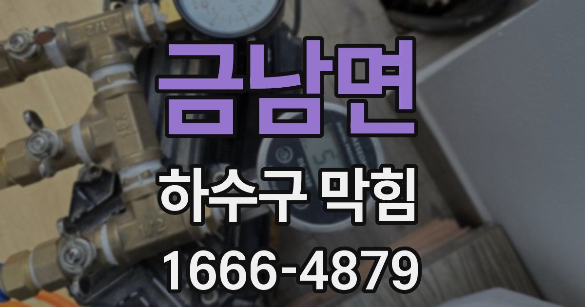 금남면 하수구 막힘