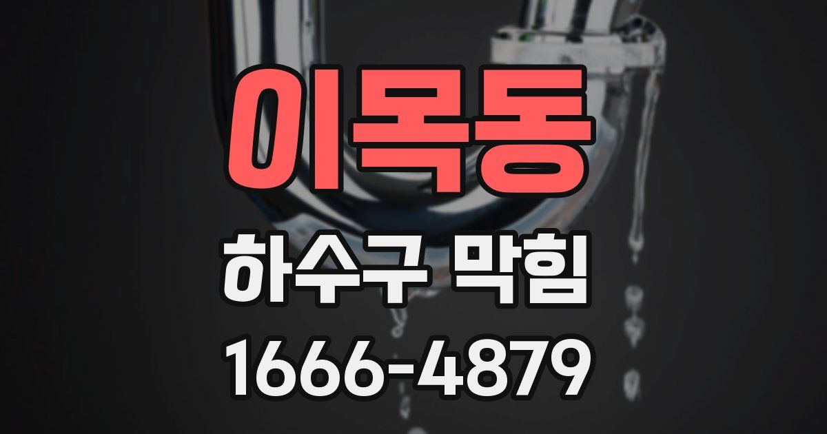 이목동 하수구 막힘