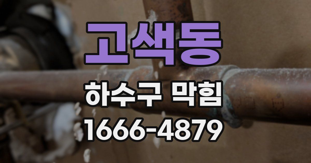 고색동 하수구 막힘