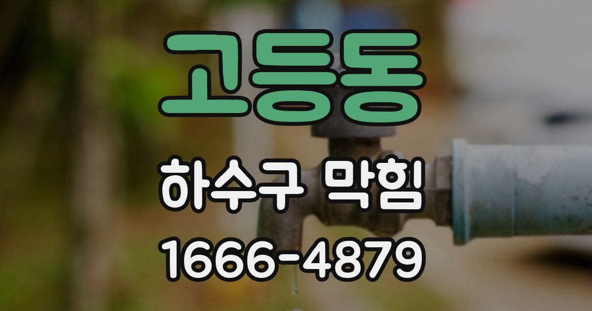 고등동 하수구 막힘