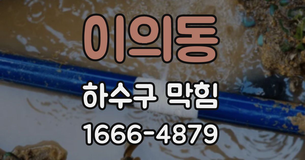 이의동 하수구 막힘