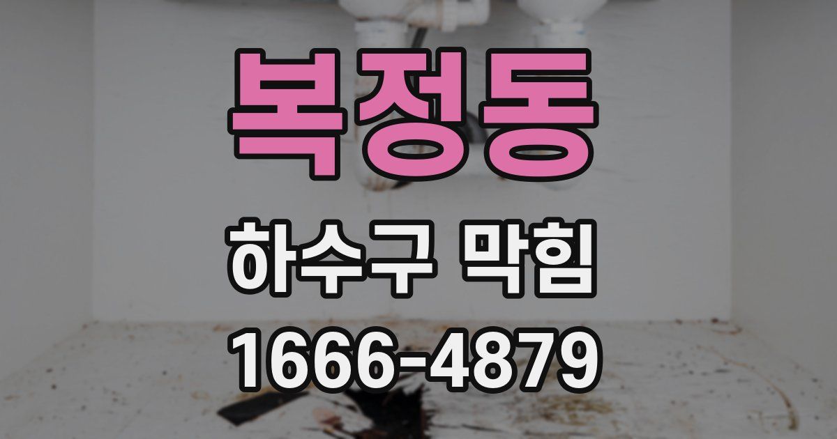 복정동 하수구 막힘