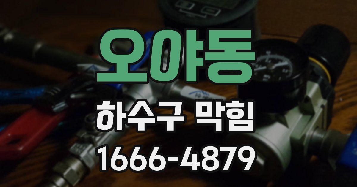 오야동 하수구 막힘