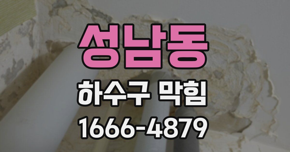 성남동 하수구 막힘