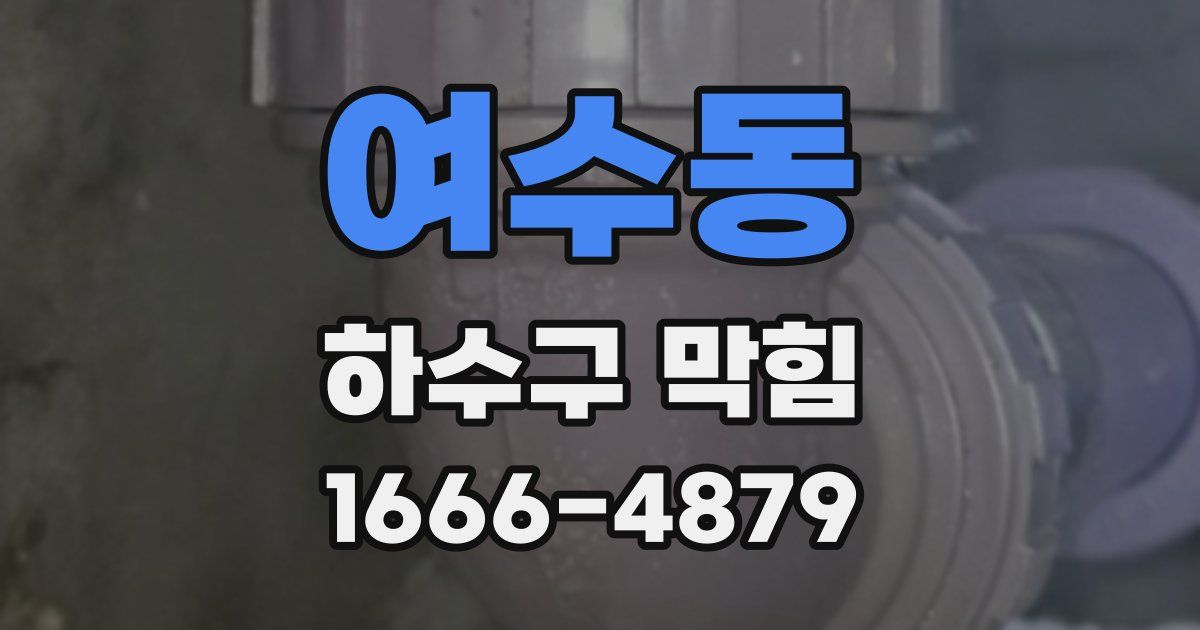 여수동 하수구 막힘