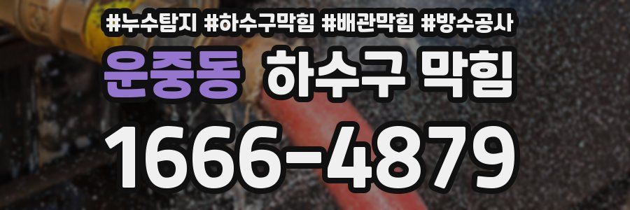 운중동 하수구 막힘