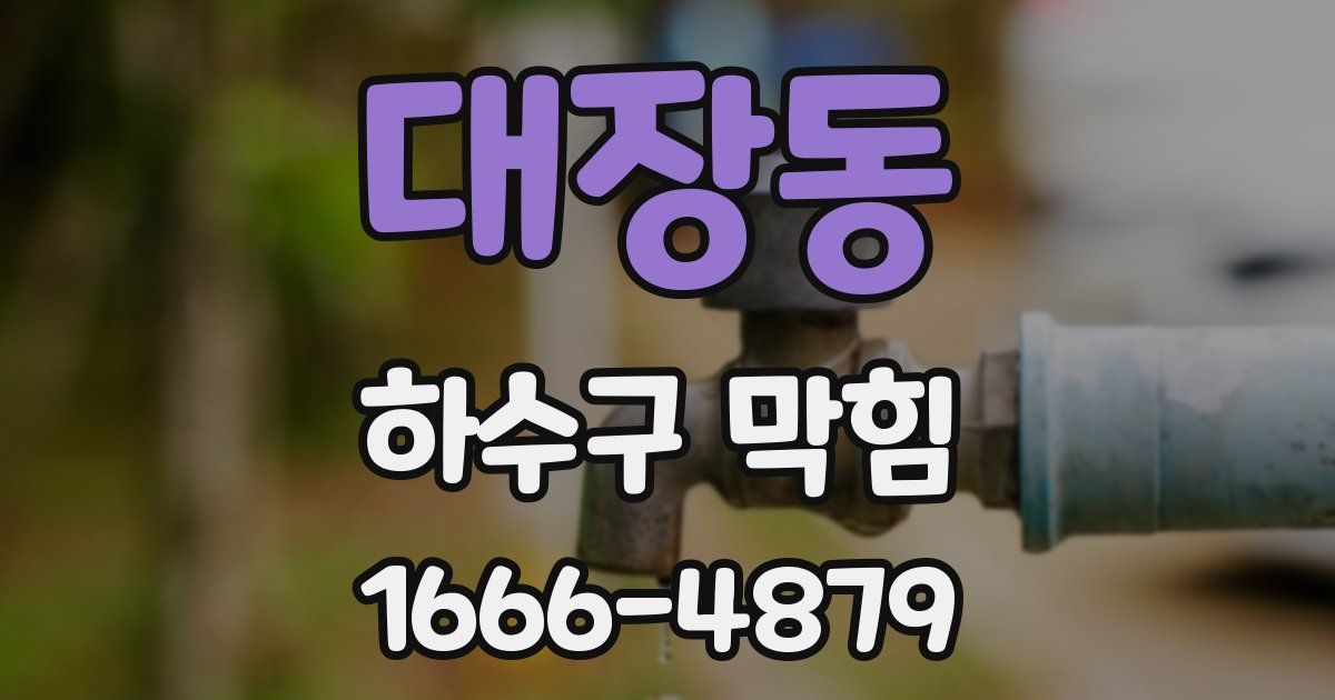 대장동 하수구 막힘