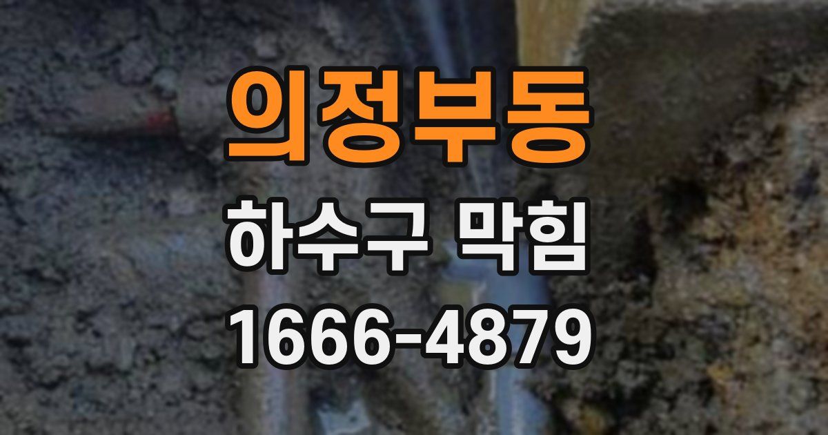 의정부동 하수구 막힘