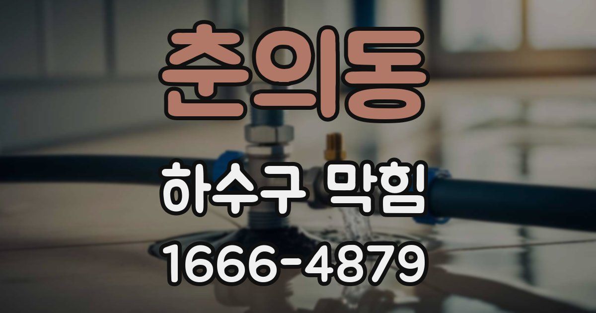 춘의동 하수구 막힘