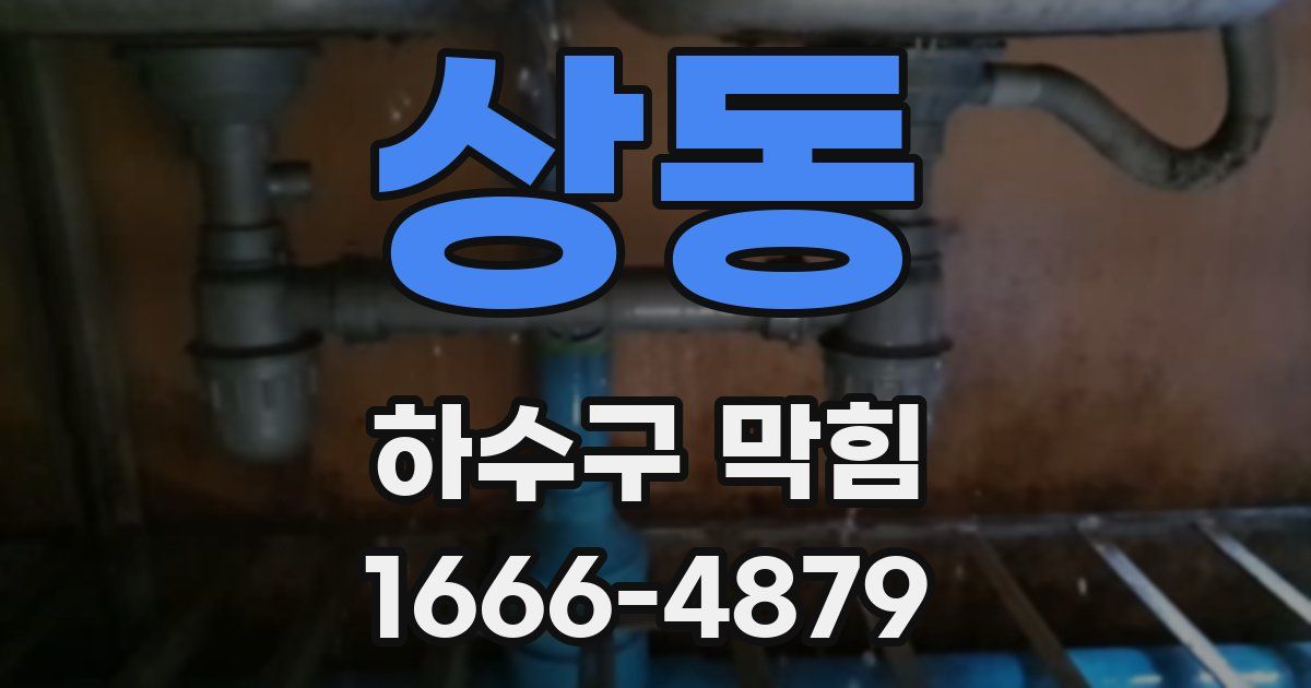 상동 하수구 막힘