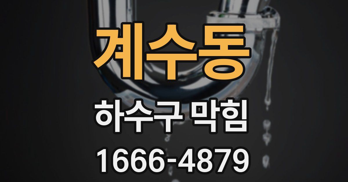 계수동 하수구 막힘