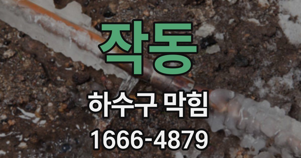 작동 하수구 막힘
