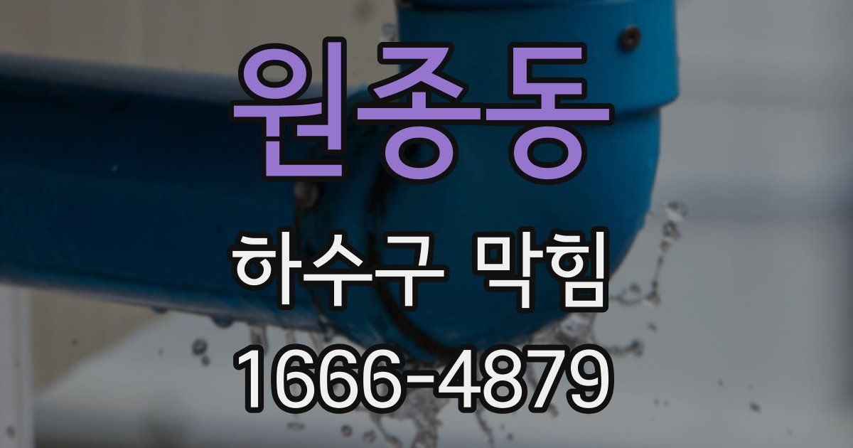 원종동 하수구 막힘
