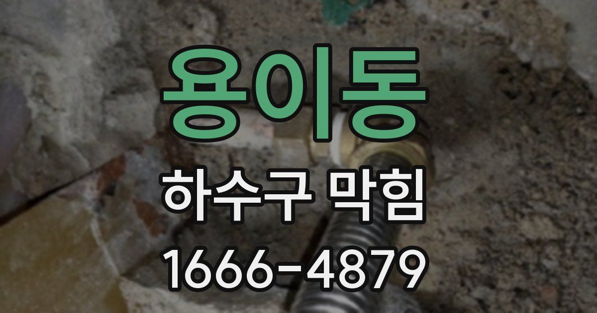 용이동 하수구 막힘