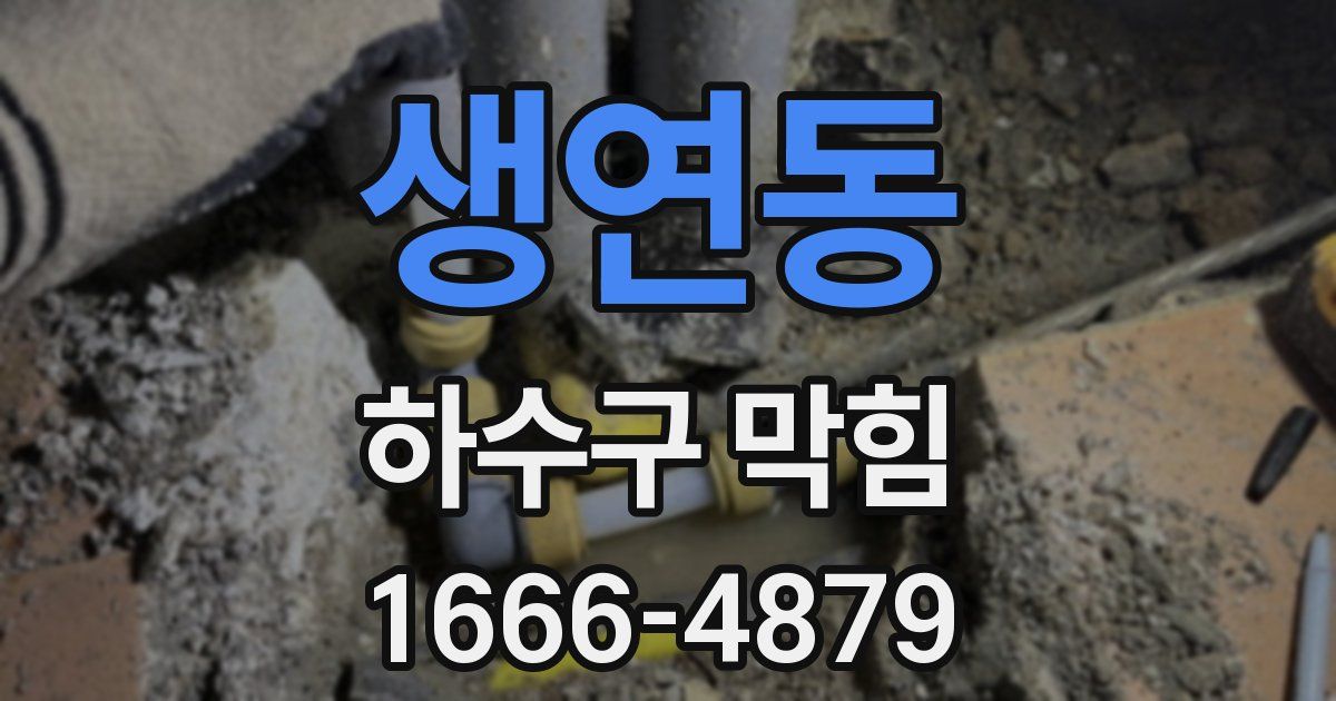 생연동 하수구 막힘