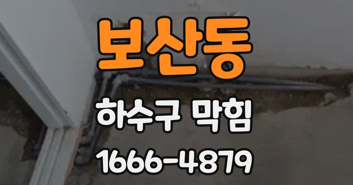 보산동 하수구 막힘