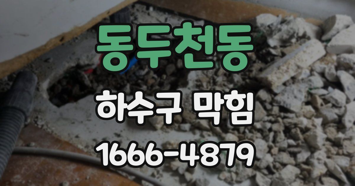 동두천동 하수구 막힘