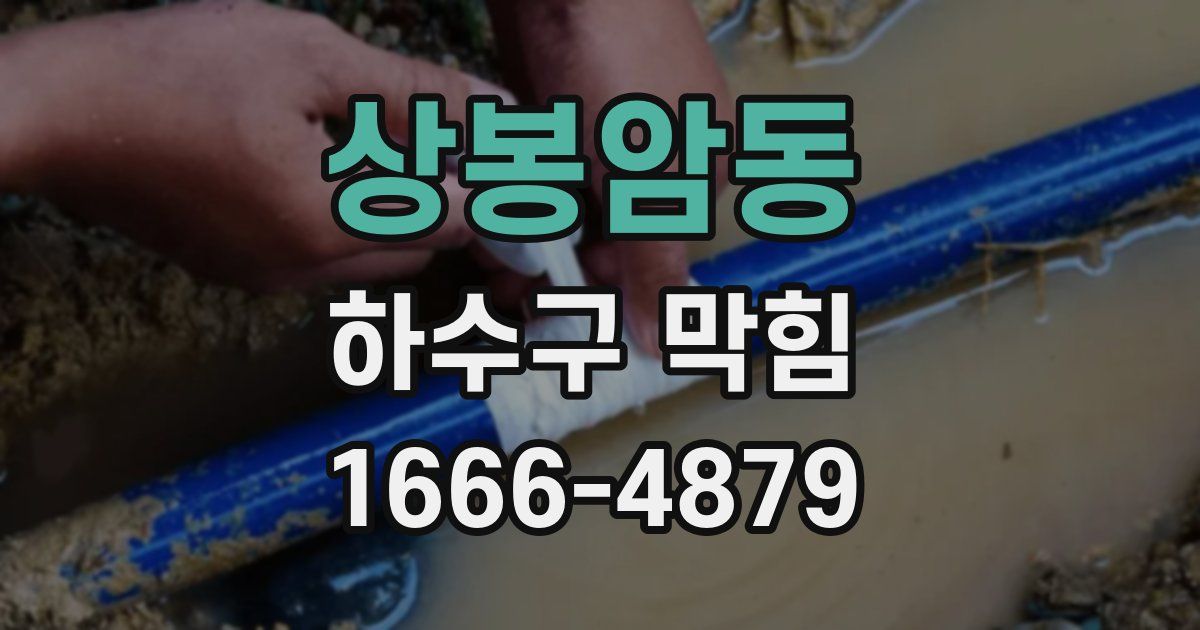 상봉암동 하수구 막힘