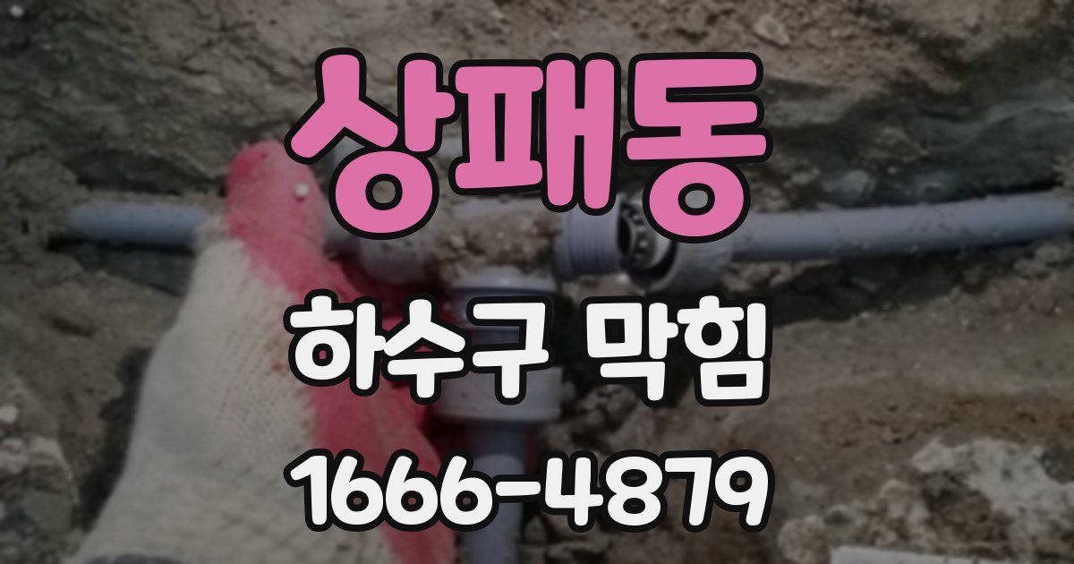 상패동 하수구 막힘