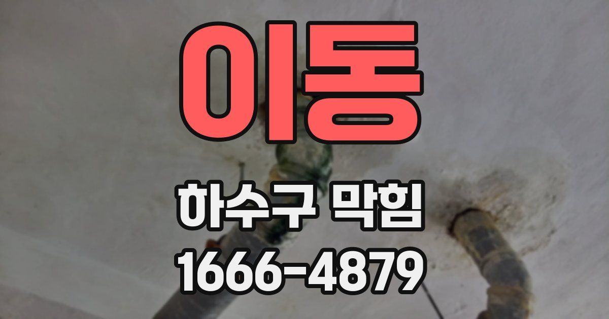 이동 하수구 막힘
