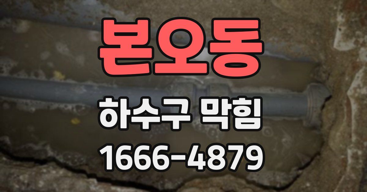본오동 하수구 막힘