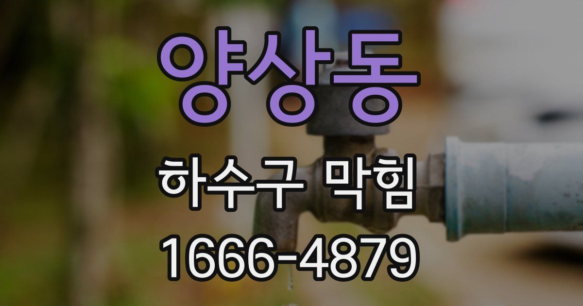 양상동 하수구 막힘