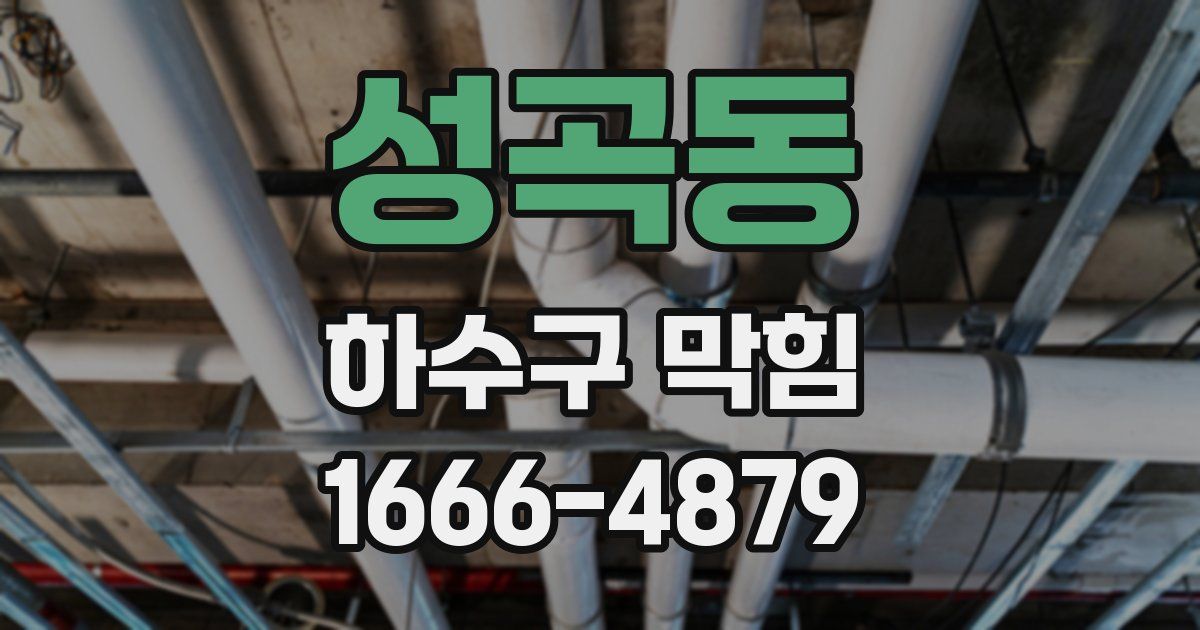 성곡동 하수구 막힘
