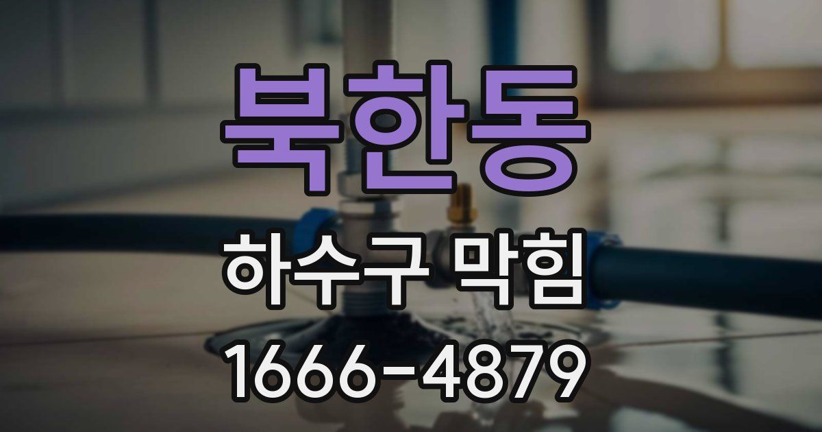 북한동 하수구 막힘