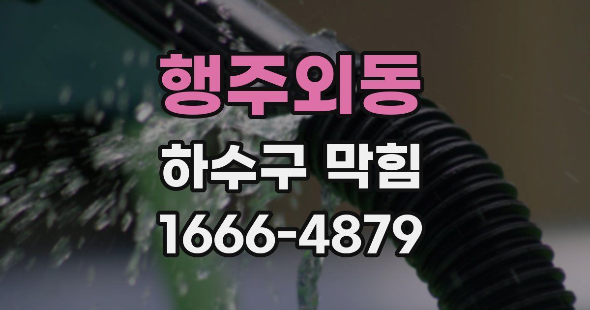 행주외동 하수구 막힘
