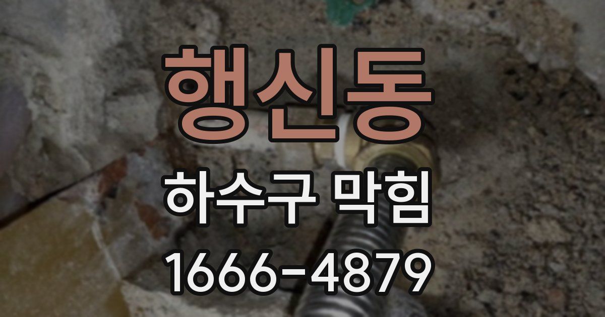 행신동 하수구 막힘