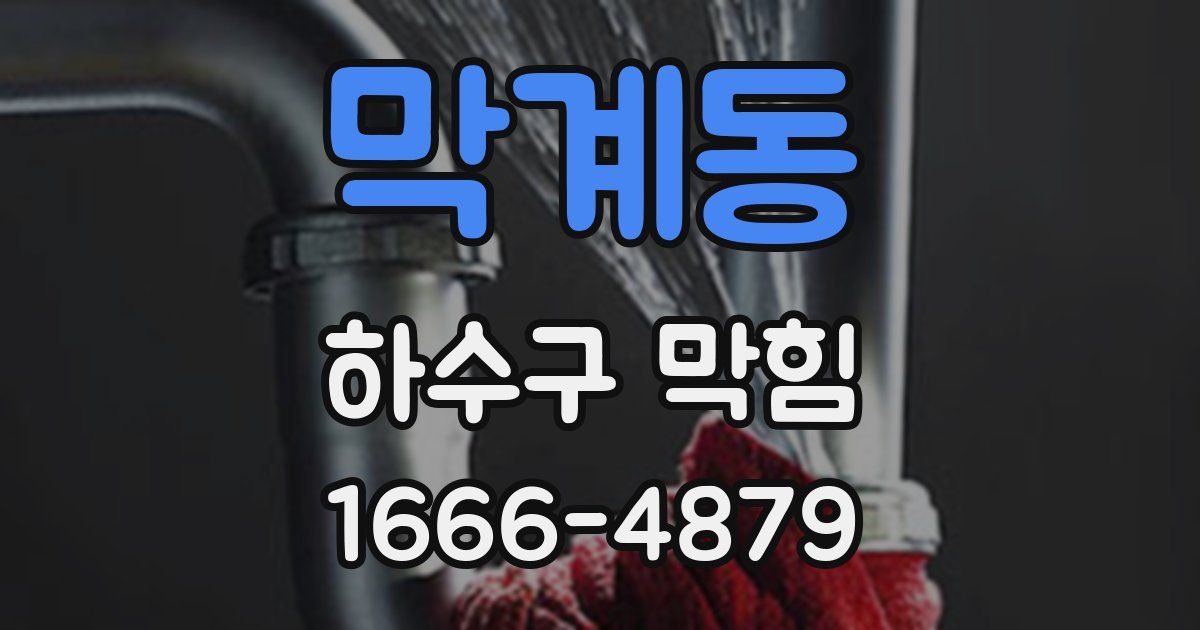 막계동 하수구 막힘
